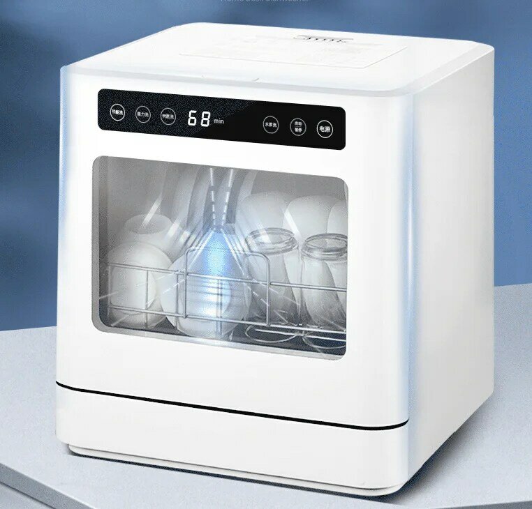 Máquina de lavar louça autônoma doméstica automática, design inteligente, utensílios cozinha