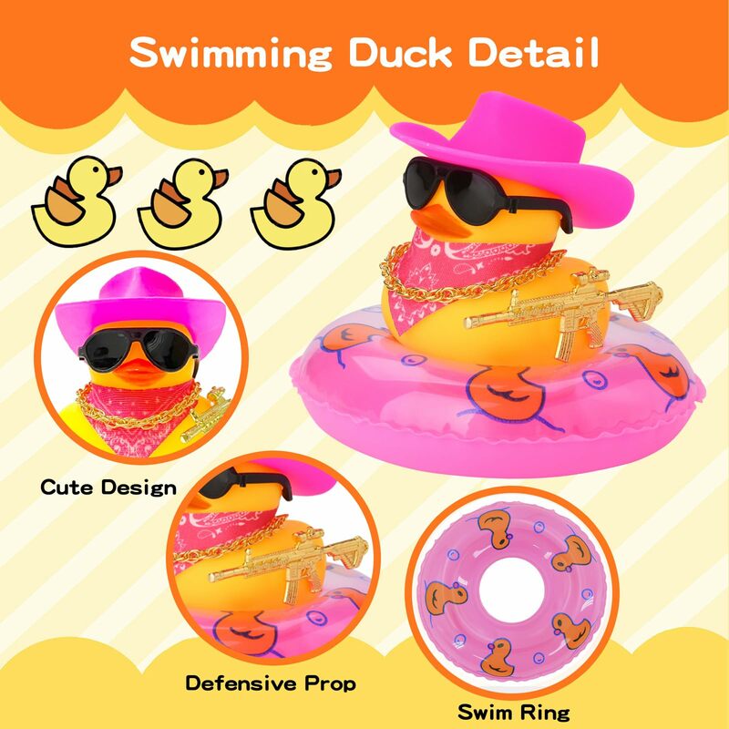 Rubber Duck - Car Duck Decoration Dashboard, Mini Rubber Ducks Cute Duck Car Accessories Dashboard Duck Yellow Ornament for Car