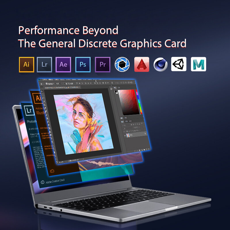 Laptop Logam 15.6 Inci AMD Ryzen 5 4500U 6 Core 7nm CPU Notebook 64GB RAM 2TB SSD Windows 10 Komputer Gaming 5G WiFi Tipe C