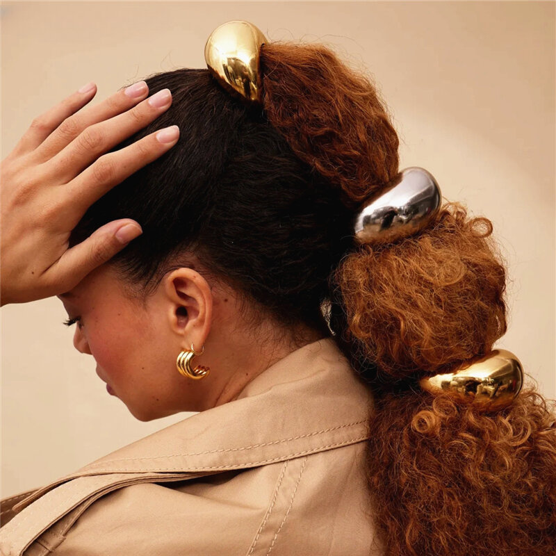 أربطة شعر معدنية سميكة على شكل حرف U للنساء ، ربطة رأس مرنة ، أربطة شعر ، حبال شعر ، أدوات رباط شعر ، إكسسوارات أنيقة ، جودة عالية