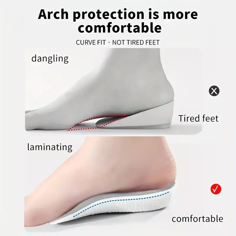 Z pianki Memory wkładki zwiększające wysokość dla mężczyzn damskie buty płaskostopie wkładki ortopedyczne do buta w płaskostopiu trampki podeszwa do pielęgnacji pięty