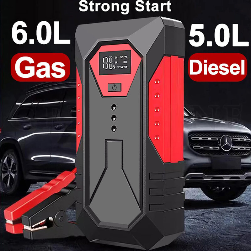 18000mAh urządzenie do uruchamiania awaryjnego samochodu przenośny Power Bank wzmacniacz do akumulatora samochodowego urządzenie zapłonowe samochodowy 12V do benzyny Diesel 6.0L/4.0L