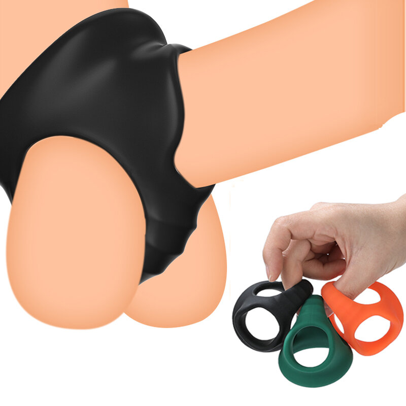 Cincin Penis lunak silikon penunda ejakulasi dini mainan seks pria cincin Penis dapat disesuaikan kurungan kesucian Super kecil