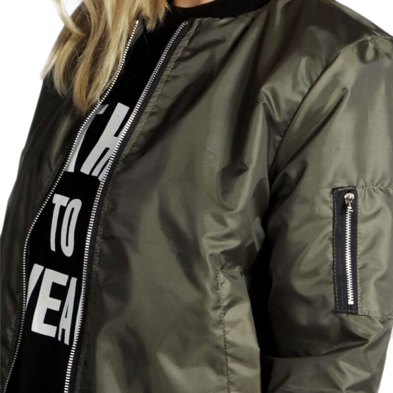 Jaqueta bomber básica feminina, jaquetas finas, casaco de manga comprida, gola com o pescoço, ajuste fino, casacos casuais, tops