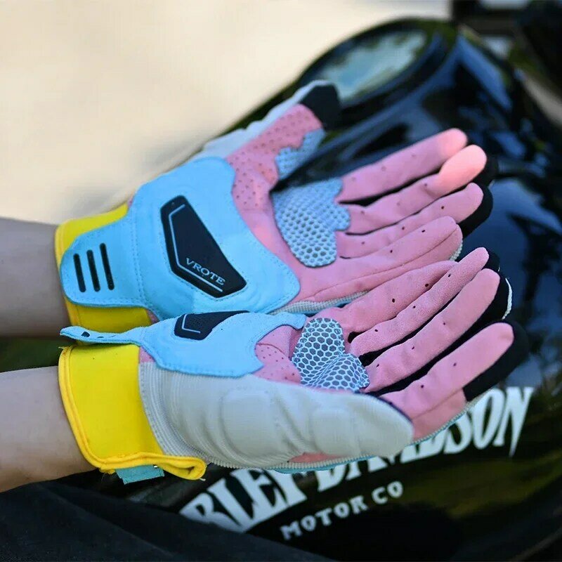 Rękawice motocyklowe z pełnymi palcami do ekranów dotykowych męskie damskie rękawice do trening gimnastyczny na rower górski letnie jazda na zewnątrz rękawice wędkarskie