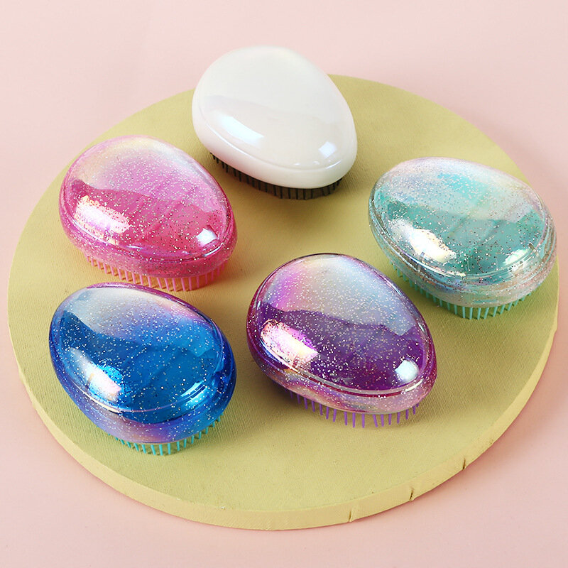 Children's Egg Seashell Shaped Scalp Massage Hair Comb, Escova Detangling, Anti-nó, Cabeleireiro, Escovas Infantis, Cuidado com o Bebê