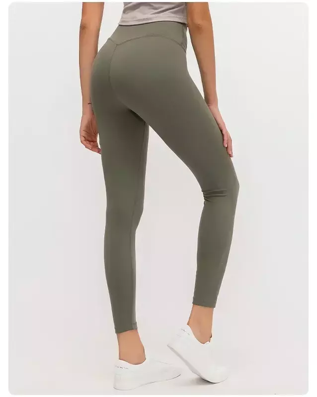 Lemon Align celana Yoga wanita legging ketat olahraga pinggang tinggi Gym celana panjang Fitness lari tanpa jahitan depan telanjang