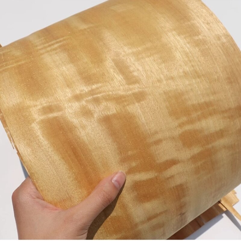 Чистая твердая древесина, шпон с золотым оттенком L: 2,5 метра x 200x0,5 мм, натуральный деревянный шпон с золотым оттенком