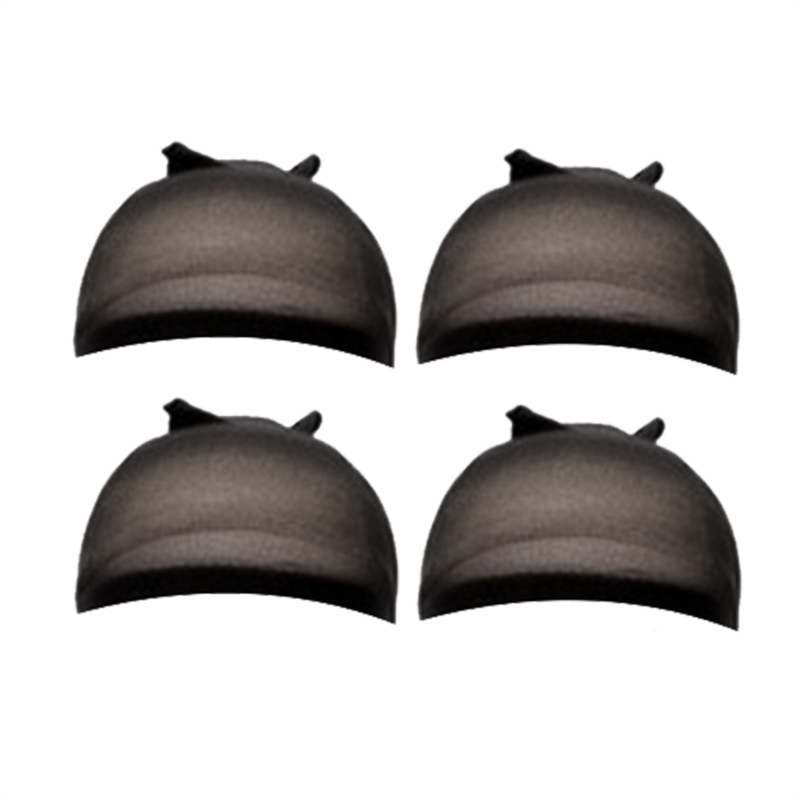 Bonnet de Perruque HD Transparent en Nylon Fin, Couvre-Tête Multifonctionnel, Noir, 4 Pièces