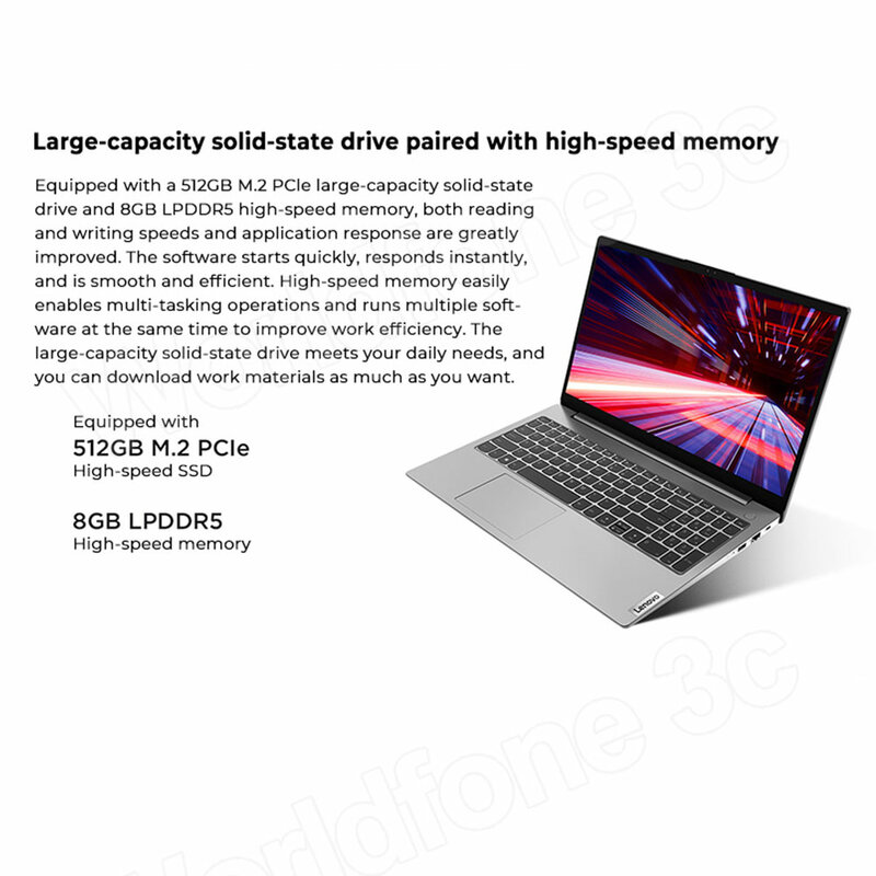 Lenovo-yangtian v15ラップトップ,amd R3-7320U, R5-7520U,統合グラフィックス,8g lpddr5 ram,512g ssd,15.6インチ,fhdノートブック,pc,2023