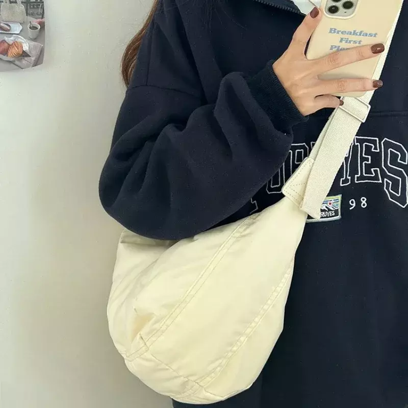 Модная женская вместительная сумка через плечо ISB01, хлопковая Повседневная простая и универсальная