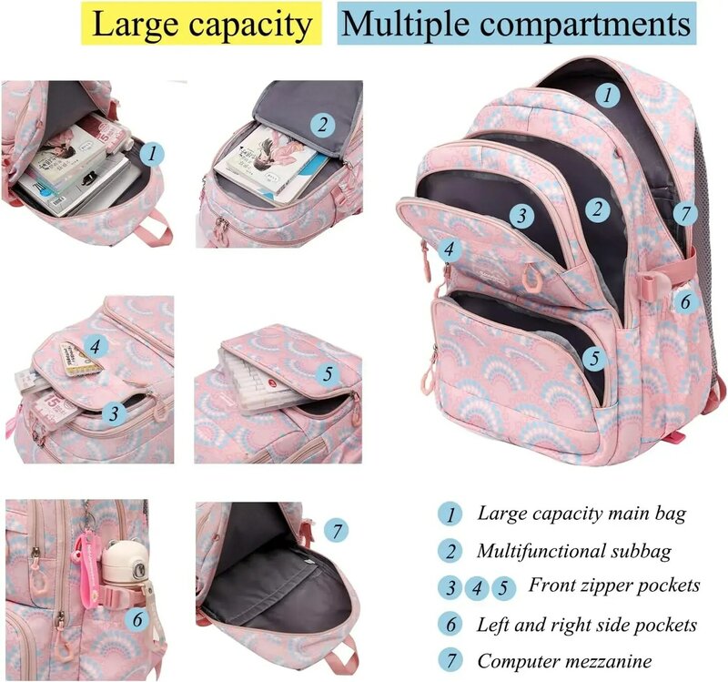 Школьные портфели на колесиках для девочек, Детские Водонепроницаемые рюкзаки на колесиках для средней школы, чемодан на колесиках