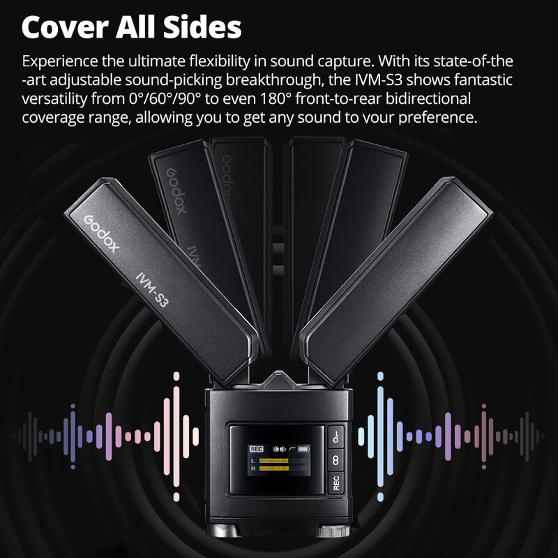 Godox-micrófono cardioide tipo pistola, dispositivo de IVM-S3 con batería de litio integrada, para teléfonos DSLR, para entrevistas en vivo al aire libre