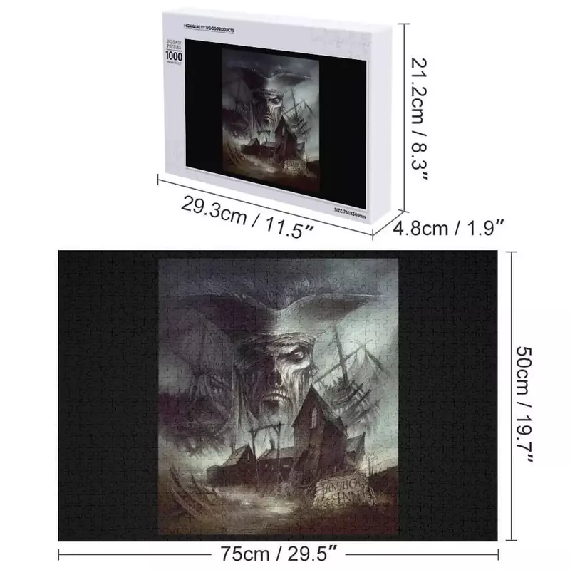 Quebra-cabeça de madeira com desenho digital, brinquedo com nome, pirata, fantasma, navio, bebê, criança