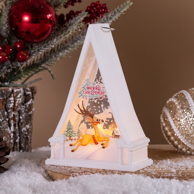 Рождественская елка, Рождественский ветровой фонарь в стиле ретро, снеговик, Санта, Рождественский портативный фонарь, яркий лось, олень, Санта, Подвесная лампа, новый год