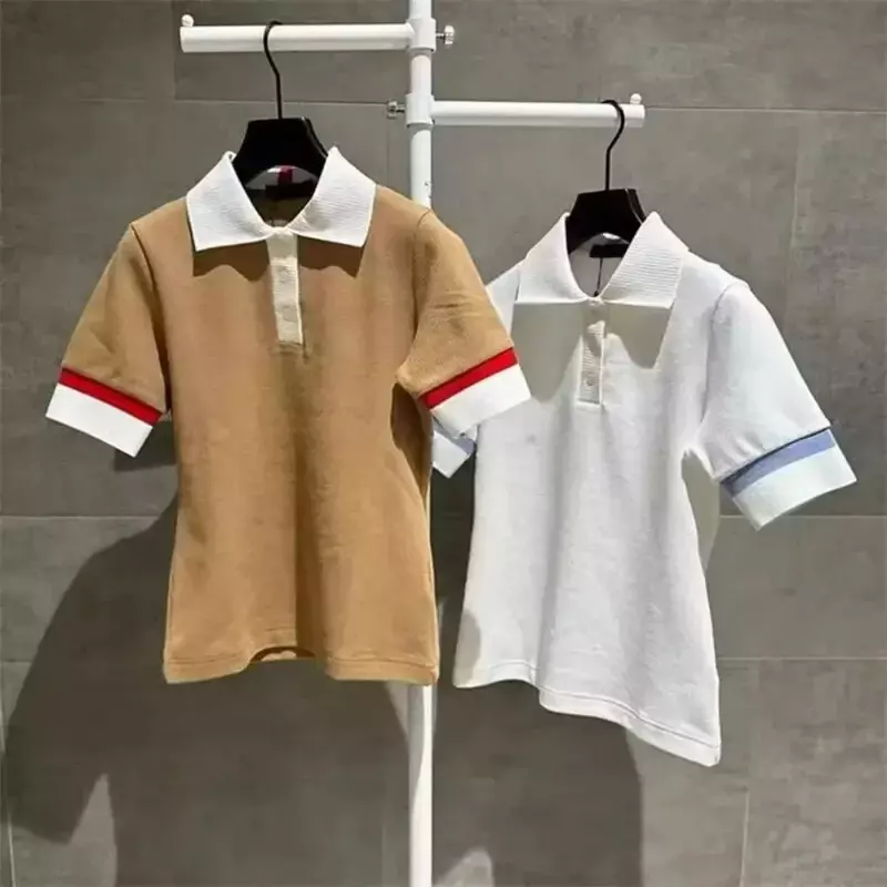 Korean Women's Top 2024 Summer New Versatile Slim T-Shirt Quick-Drying Sports Polo Shirt