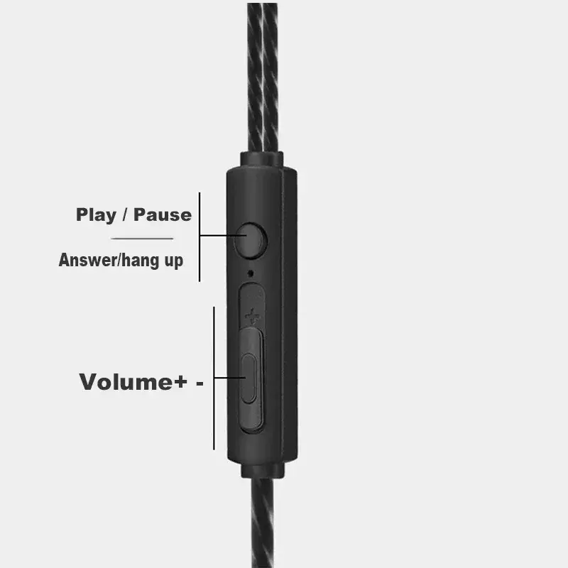 Cuffie cablate auricolari sportivi da 3.5mm con auricolari per telefono basso cuffie Stereo con controllo del volume del microfono auricolari musicali