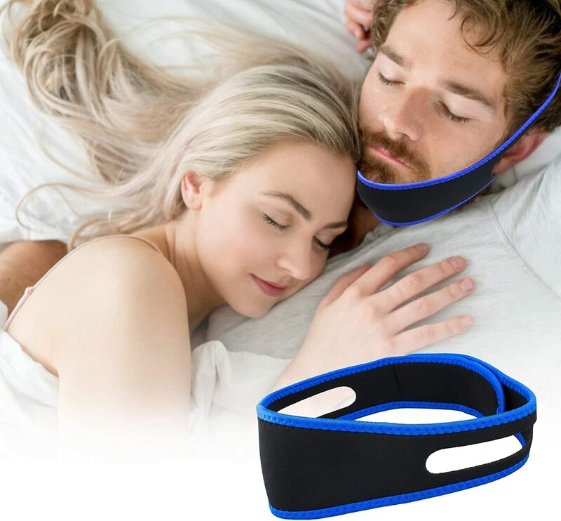 Anti Snoring Chin Strap ，Anti Snoring Devices Stop Snoring Chin Strap for Cpap Users, Adjustable Anti Snore Reduction Device for