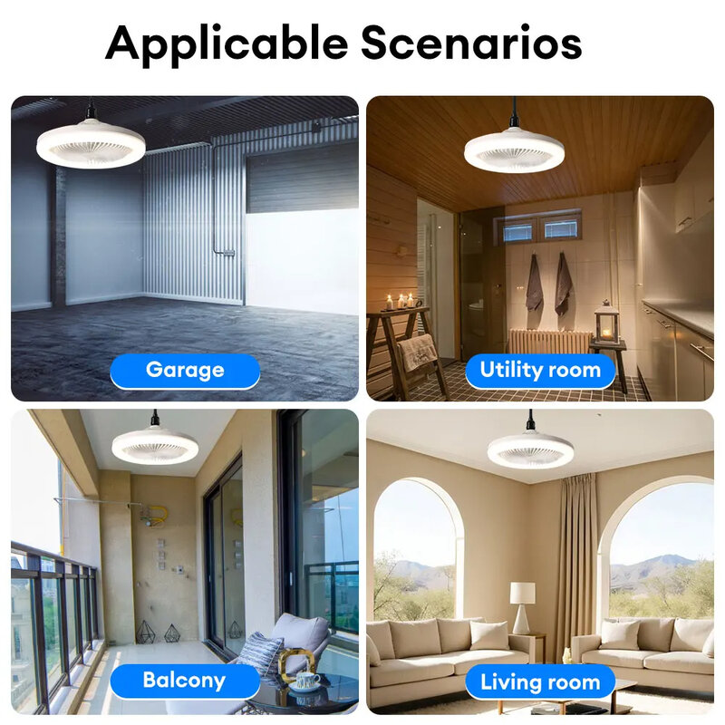 Lampu LED plafon Xiaomi, kipas Mode Tiga Kecepatan 2-in-1, manik lampu E27, kipas sekrup, Remote kontrol, kontrol dinding, kamar tidur