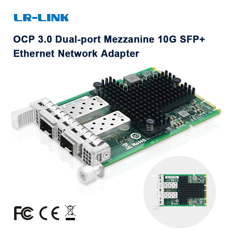 LR-LINK 3012PF 10Gb 네트워크 카드 NIC 인텔 칩 82599ES 듀얼 포트 메 자닌 SFP + 이더넷 어댑터 OCP3.0