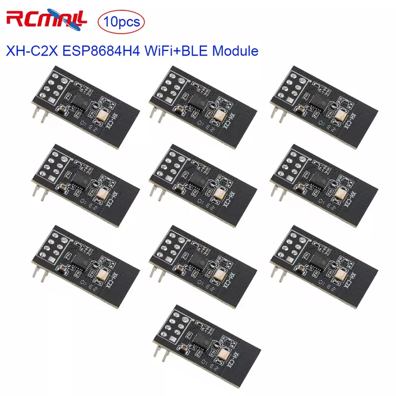 RCmall 10PCS XH-C2X ESP8684H4 WiFi+BLE Module 4MB Flash DC3-3.6V RISC-V 32Bits Single-core Microprocessor Replace ESP-01S