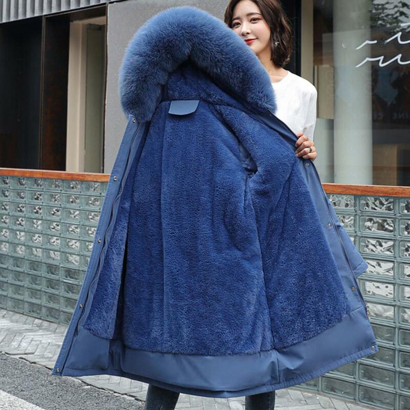 Inverno blusão de pele gola cintura cordão feminino parka pele do falso com capuz velo forrado acolchoado jaqueta de inverno fort casaco feminino