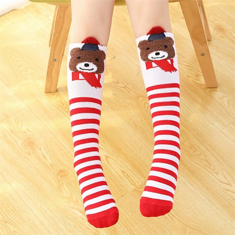 Kinder Mädchen kniehohe Socken Cartoon Tier druck elastische einheitliche Schlauch Strümpfe Kleinkind Baby warme Strumpfhosen Bein wärmer