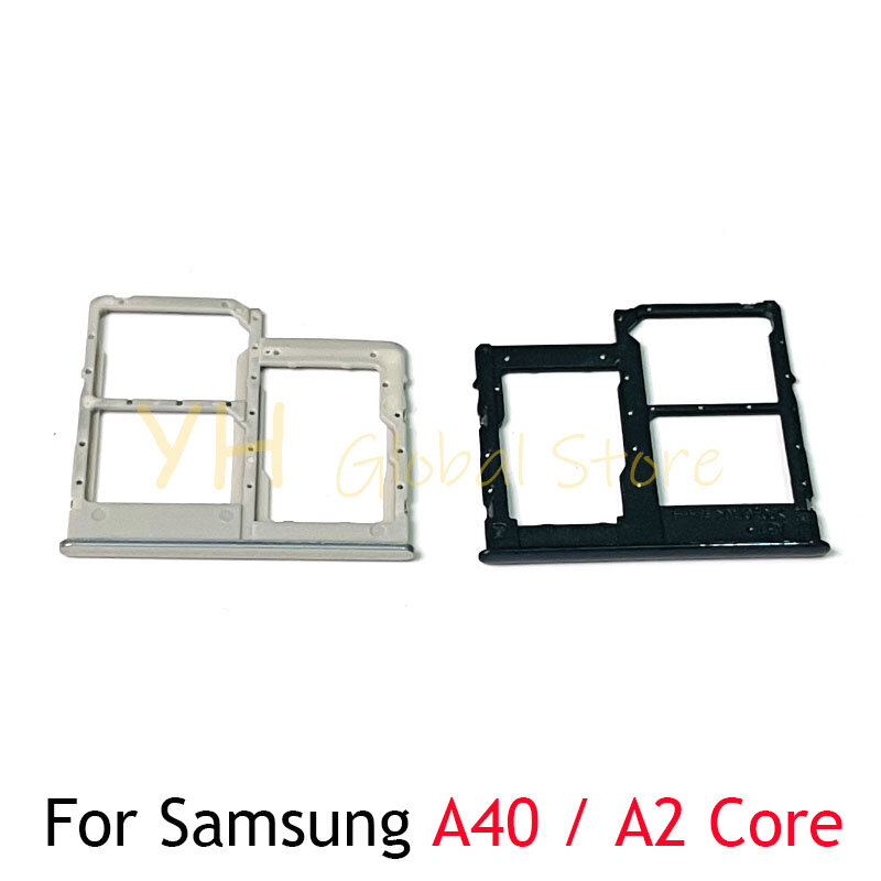 Suporte da bandeja do entalhe do cartão Sim, Peças de reparo, Samsung Galaxy A40, A405F, A405, A2 Core, A260F, A260, 10pcs
