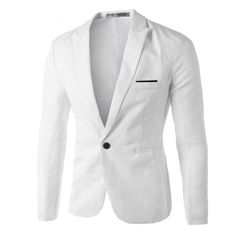 Casaco de terno justo masculino, lapela, mangas compridas, botões simples, bolsos retos, cardigã, solto, fino, jaqueta de trabalho, verão