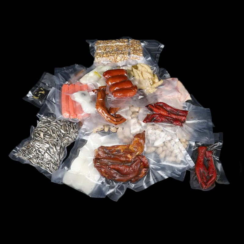 100 pces 16x24cm saco de armazenamento a vácuo saco de armazenamento de plástico texturizado para a máquina de selagem a vácuo para o pacote de alimentos saver packer selo sacos