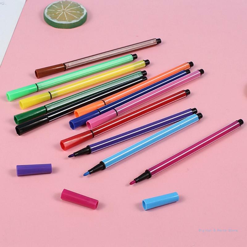 M17F 12색 전문 수채화 물감 펜 아트 마커 드로잉 어린이를 위한 컬러 학생용