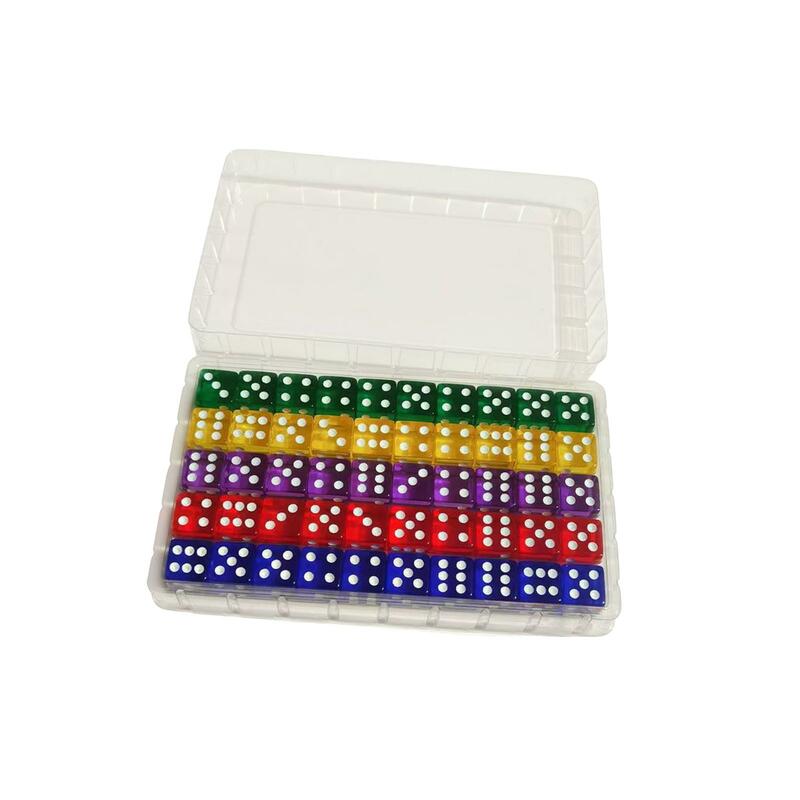 50 pezzi Set di dadi a sei lati con scatola portaoggetti giochi di ruolo giocattoli per feste gioco Standard dadi da tavolo giochi Borad per