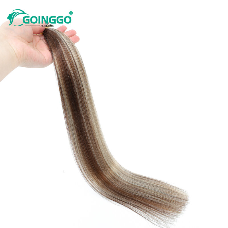Предварительно скрепленные прямые удлинители волос Goinggo с V-образным вырезом, 22 дюйма, 1 г/прядь, машинное изготовление, бразильские человеческие волосы Remy для наращивания