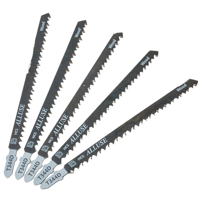 5 PCS T-Shank Jigsaw Blades Pack Para Folha De Madeira 6T T344D Corte Reto Rápido Ferramenta de Carpintaria Alta Qualidade HCS Steel Saw Blade