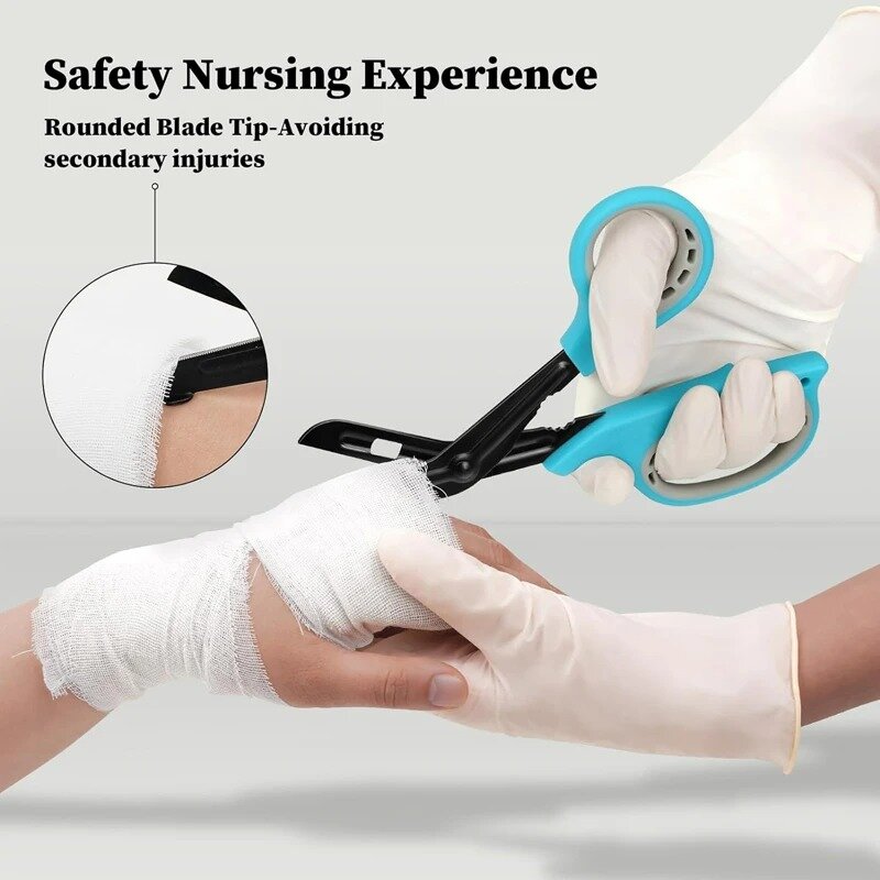 Медицинские ножницы 7,5 дюйма, бандажные ножницы, ножницы для травм для медсестер, антипригарные лезвия с фторированным покрытием, для медсестер, для студентов, для оказания первой помощи
