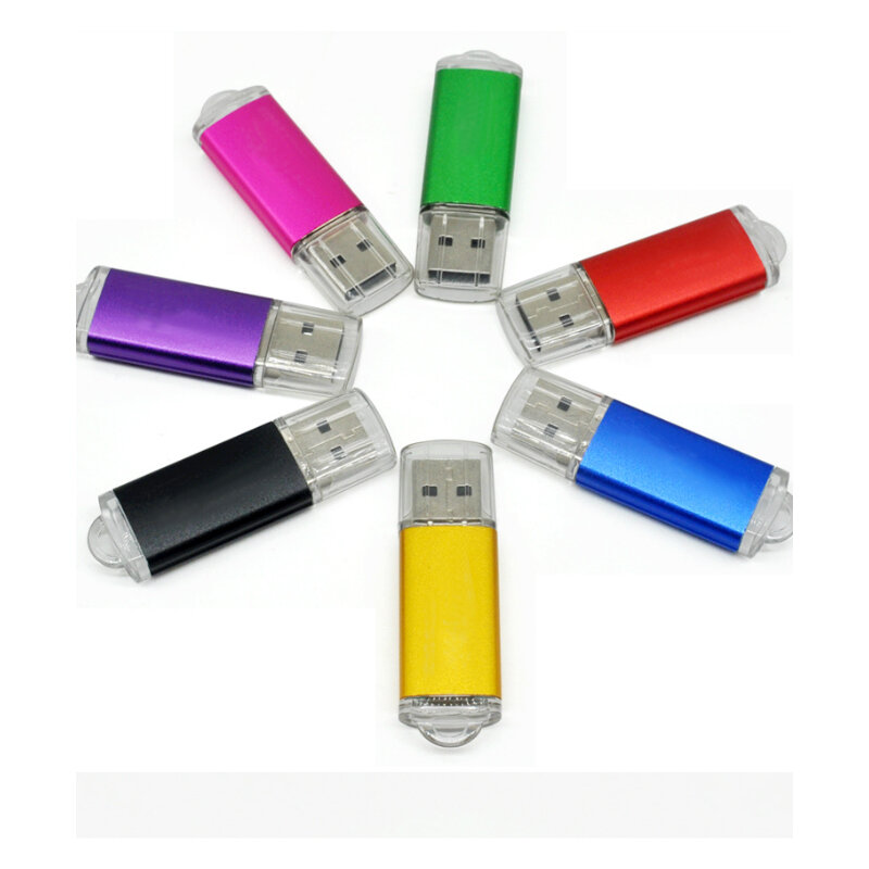 Pendrive USB 2,0 de Metal, unidad Flash de velocidad rápida, 10 piezas, Logo gratis, 4GB, 8GB, 16GB, 32GB, 64GB