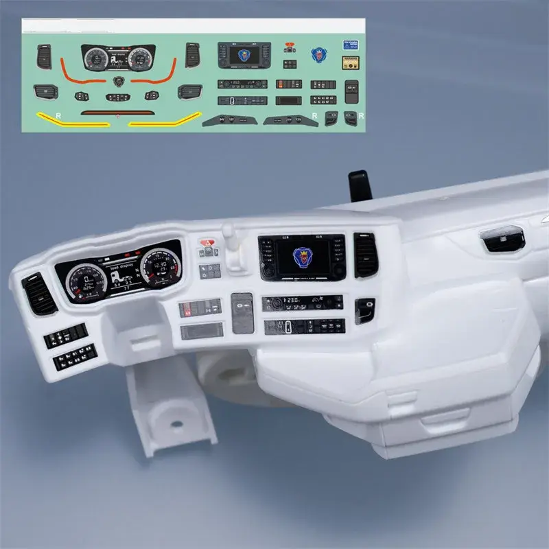 Simulação Interior Adesivo Impermeável, Peças DIY Brinquedos, 1:14 Tamiya RC Truck Car, Scania 770S, 6X4, 56368, 8X4, 56371