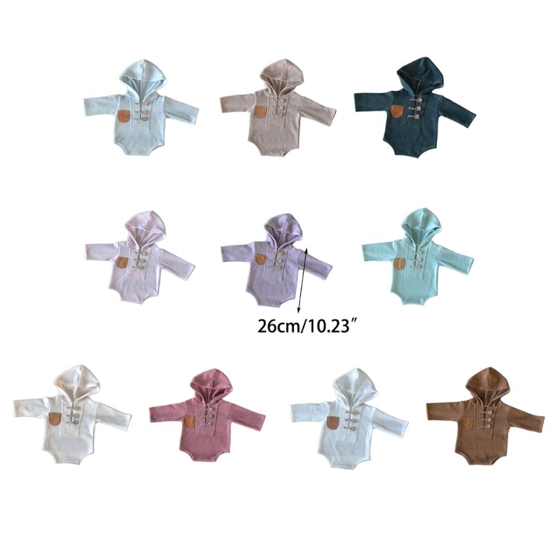 Infant Photography Props Long Sleeved Romper Baby Photo Costume Photoshooting Props Suit Newborn Bodysuit Shower Gift