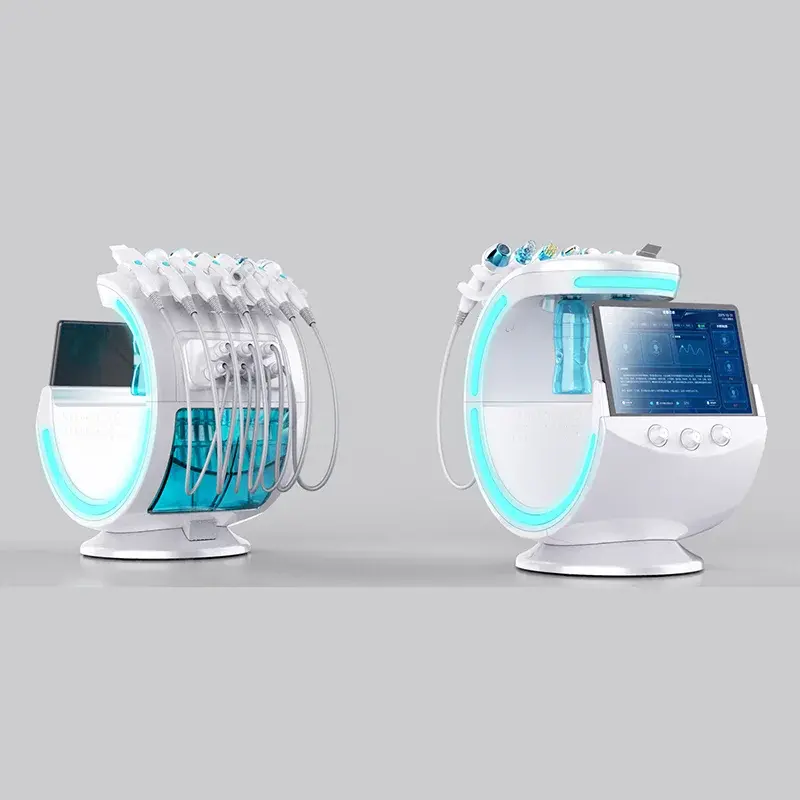 Multifunktions Smart Ice Blue Ultraschall RF Aqua Haut wäscher Derma brasion Hydra Haut Gesichts behandlungen Maschine mit Haut analyze system