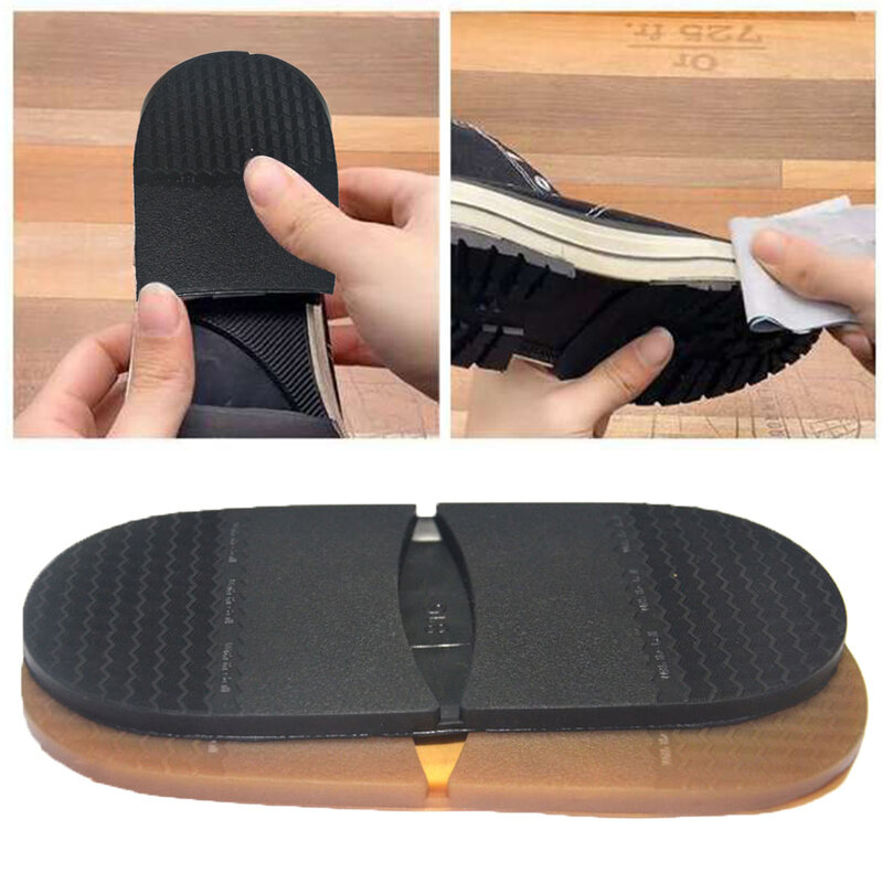 1 Pair Non-slip Wear-resistant Thicken Rubber Shoe Soles for Men Leather Business Shoes Heel Sole Shoes Repair Shoe Accessories