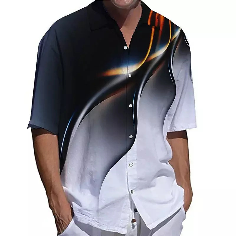 Мужская дышащая футболка с коротким рукавом, Повседневная футболка с отложным воротником и пуговицами, весна-лето 2023
