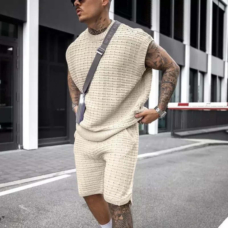 Summer Mens Sets Sports Leisure Daily Loose Trend Short Sleeve Shirt Suit Streetwear Men Shorts Set Ropa Para Hombre