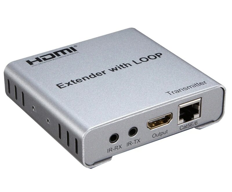 Extensor HDMI com Loop IR, Cabo Ethernet, Transmissor de Vídeo e Receptor para Câmera, PC para Monitor, CAT5E, Cat6, RJ45, 1080P, 50m