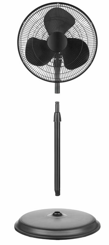 Pelonis 16" 3-Speed Oscillating Pedestal Fan, FS40-19MB, New, Black