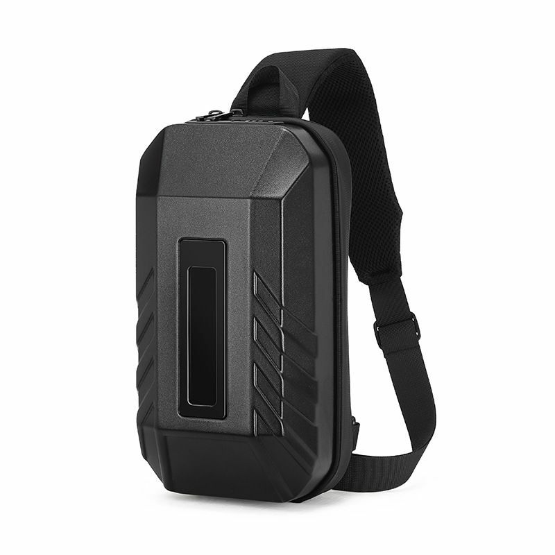OZUKO tas selempang pria anti-maling, tas dada multifungsi tahan air, tas kurir selempang USB untuk pria