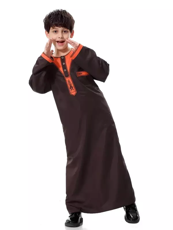 Muzułmańskie chłopcy indyk Abaya Kids Kaftan islamska odzież Kurta Dubai Jubba Thobe Arab Eid Mubarak tradycyjne szaty جلباب رجالي