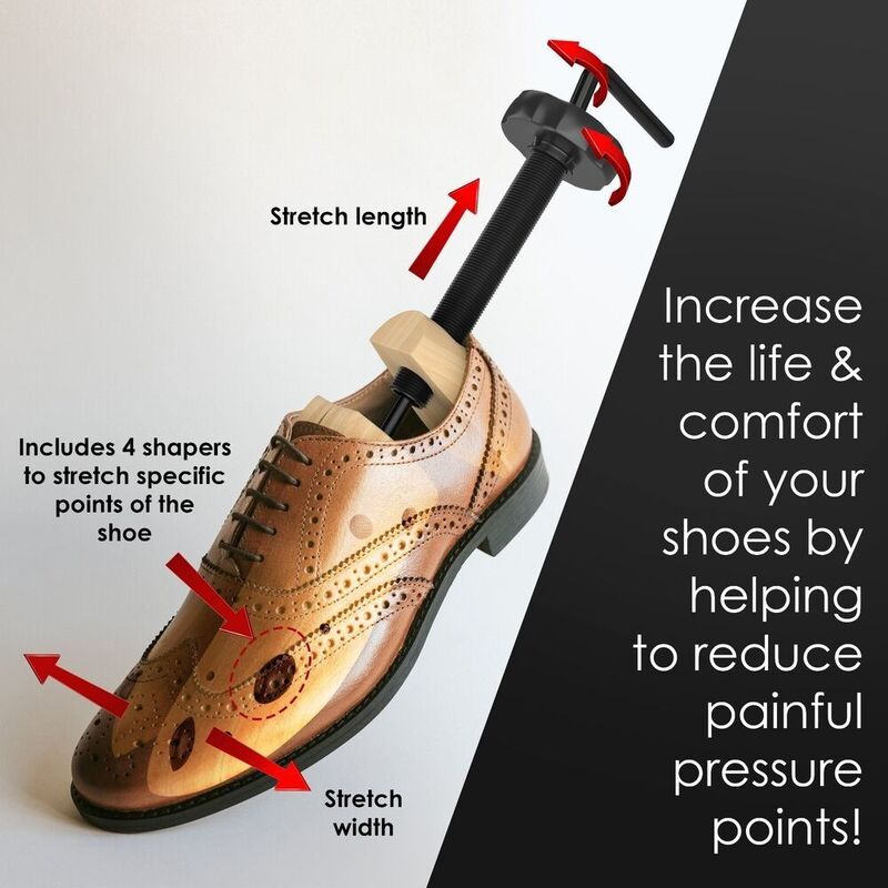 Extenseur de chaussures en bois enrichi pour hommes et femmes, civière de chaussures réglable à 2 voies, forme d'arbre T1, accessoires de chaussures, S, M, L