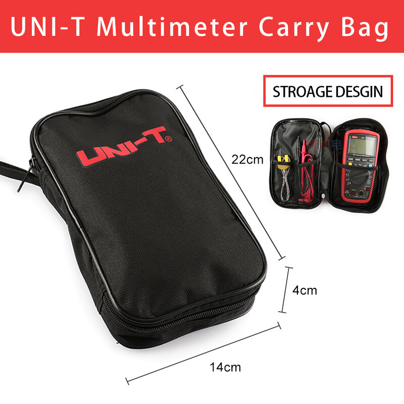 UNI-T Black Canvas Bag para multímetro digital UNI-T Series, também terno para outras marcas
