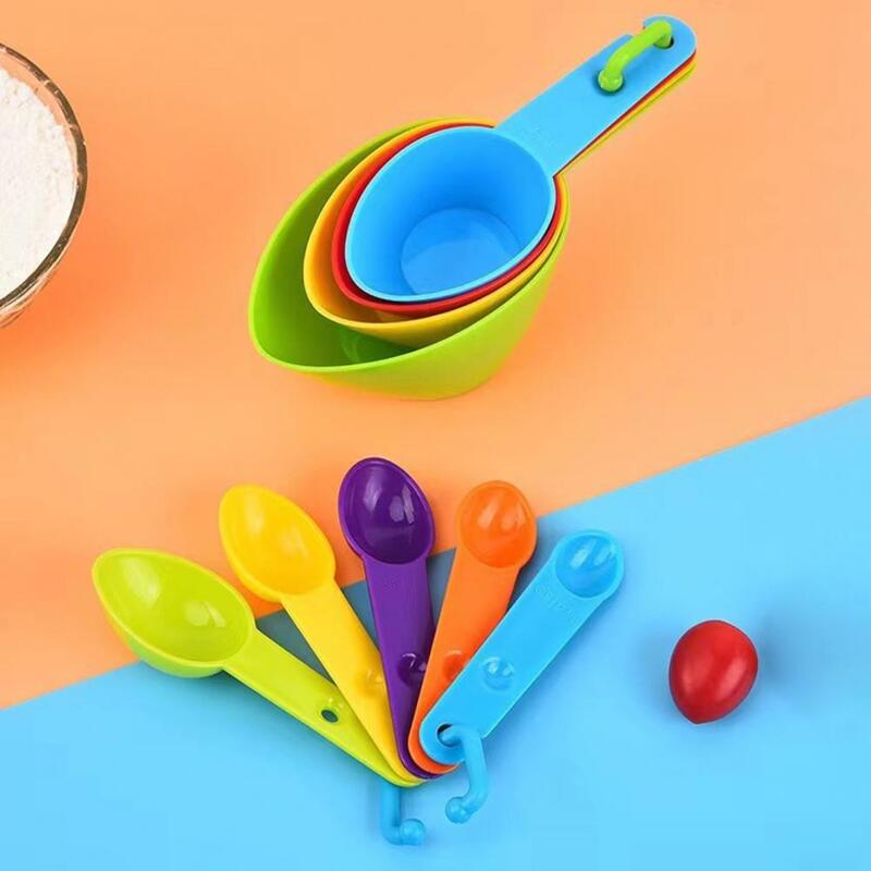 1 Set Measuring Spoon Hanging Hole Design Precise with Clear Scale DIY Cake Plastic Multicolor Measure Scoop for Bakery