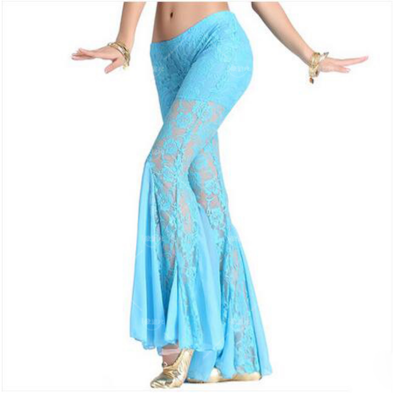 HOT SALE Sexy belly dance trousers for women Fishtail belly dance trousers lace chiffon trousers M and L 9 colors